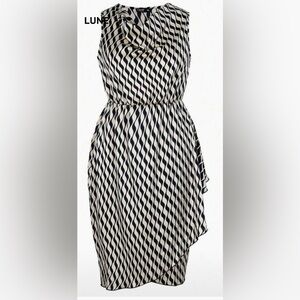 Elegant Black and White Patterned Dress